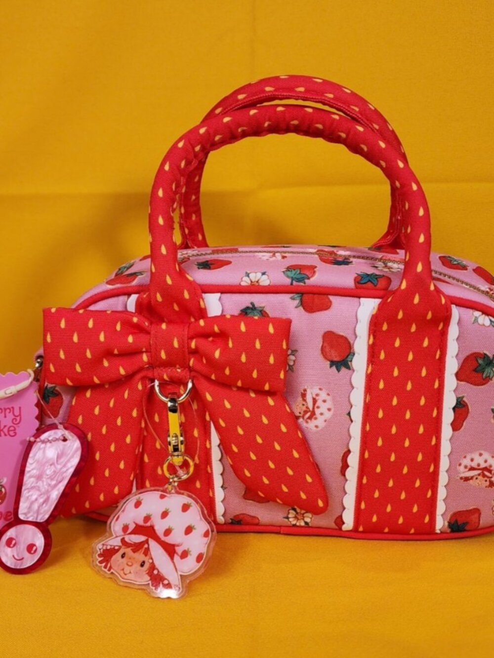Whatever! Makes You Happy Strawberry Shortcake Mini Duffel Crossbody Bag NEW